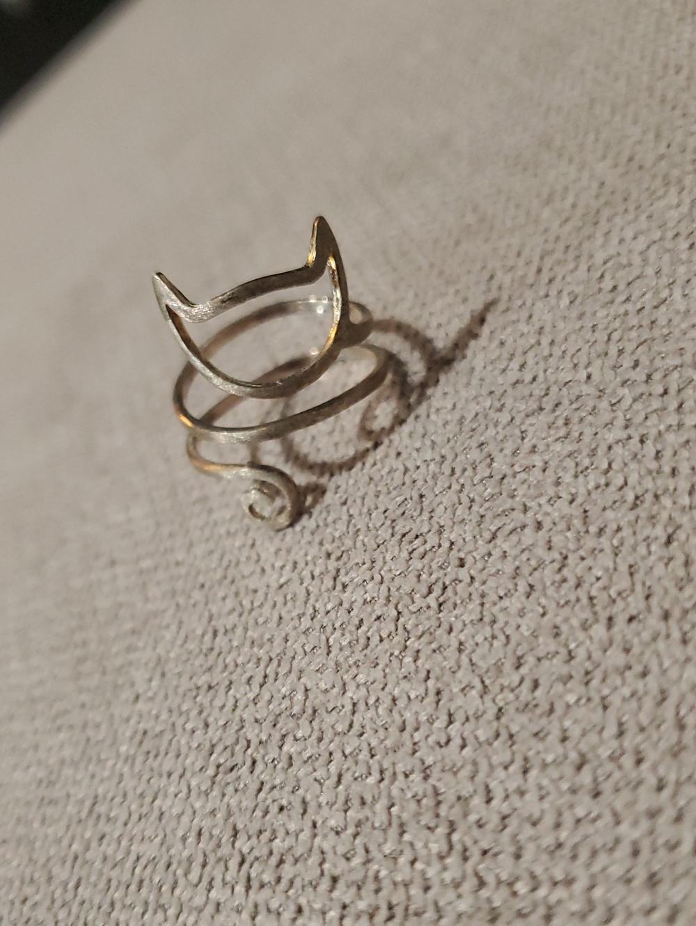 Minimalist Silver Cat Wrap Ring